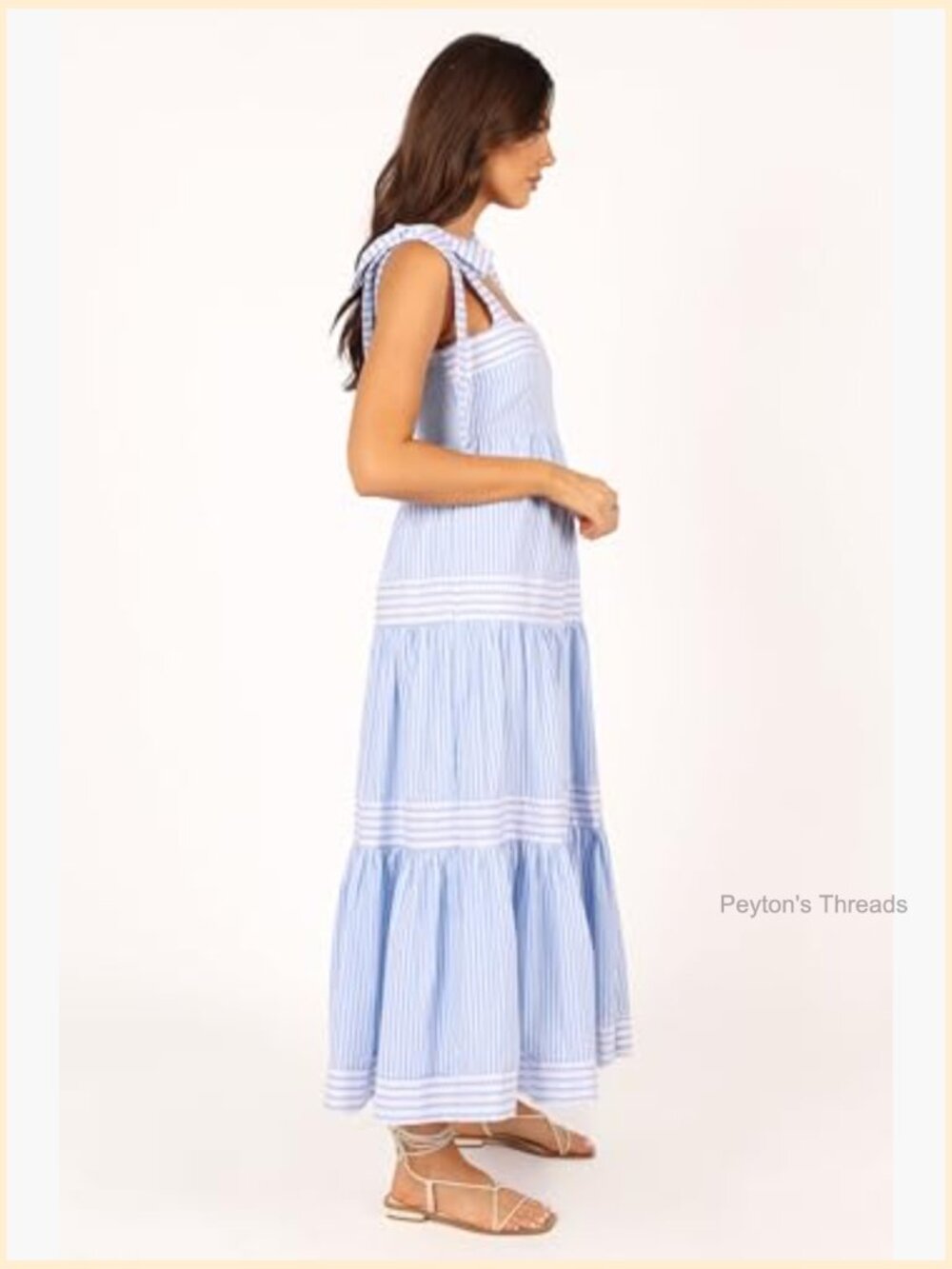 Maxi A-Line Dress with Square Neck and Shirred Back - Picture 6 of 7